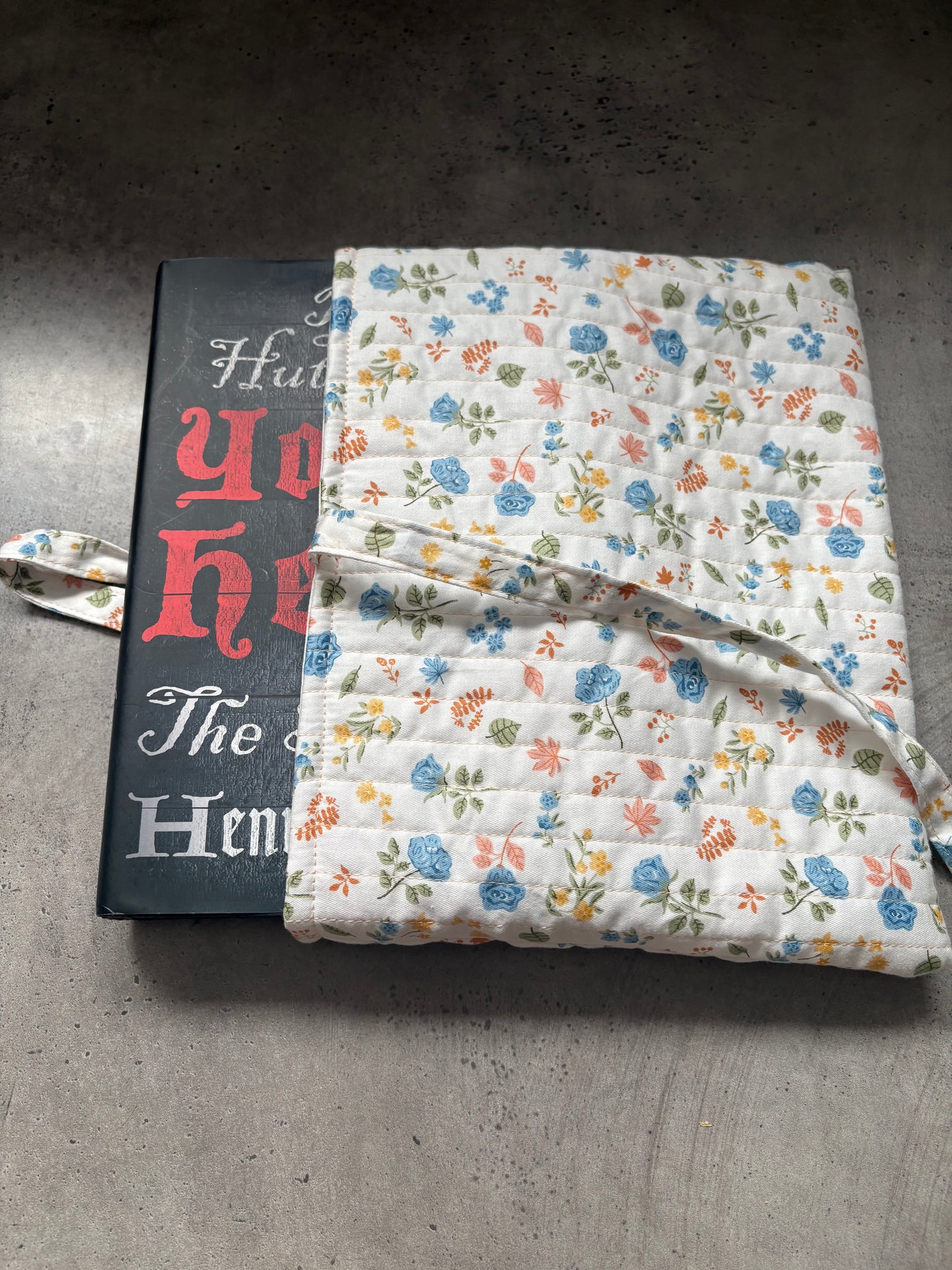 Blue floral book sleeve