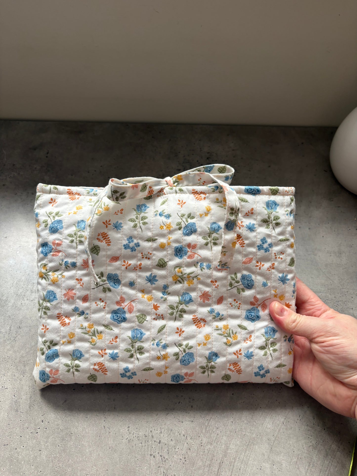 Blue floral book sleeve