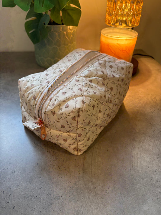 Prairie Quilted Makeup Pouch (Ivory)